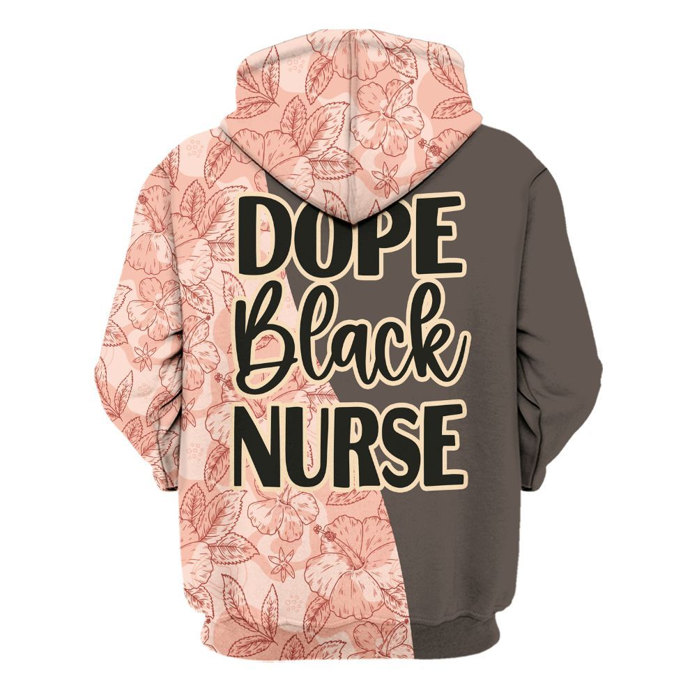 Amare Box Black Nurse Shirt, Dope Black Nurse Floral, Custom Name Shirt, Nurse Clipart, Gift For Black Nurse Unisex Hoodie