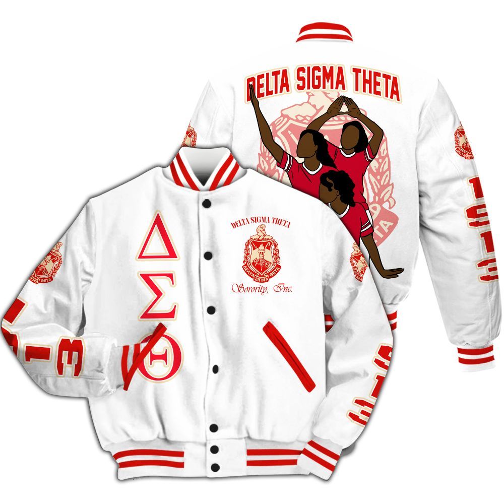 Ireishprint Delta Sigma Theta Varsity Jacket, Founded 1913 Crimson Varsity Jacket Delta Sigma Theta Sorority Jacket