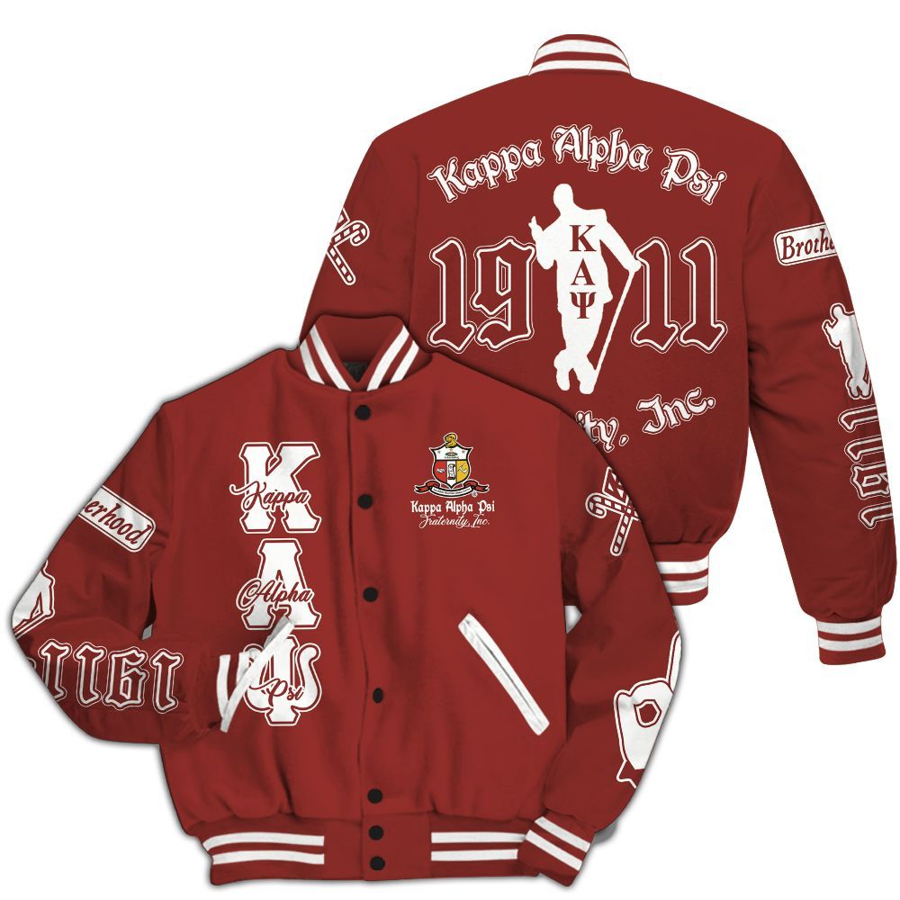 Ireishprint ΚΑΨ Varsity Jacket, Simple Krimson Kappa Yo Nupe 1911 Fraternity Jacket