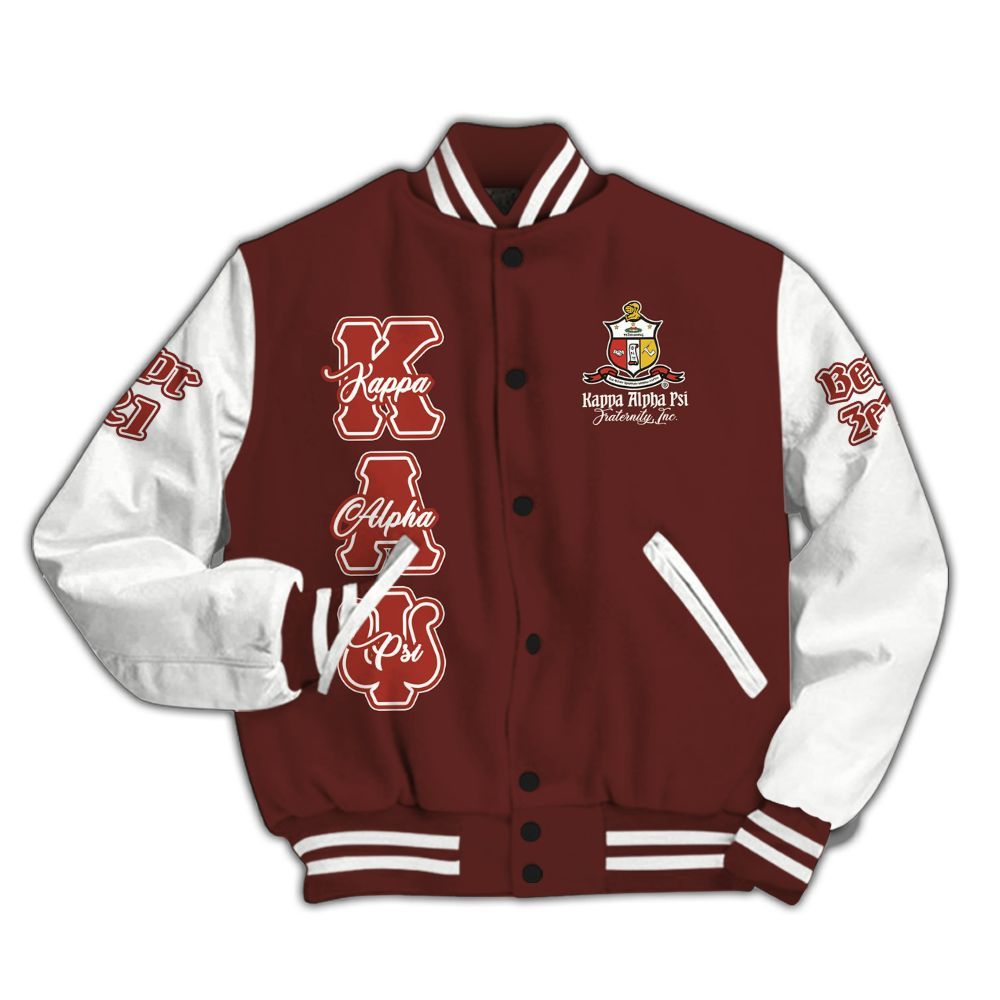 Ireishprint ΚΑΨ Custom Chapter Varsity Jacket, Krimson Diamond Canes 1911 Fraternity Jacket