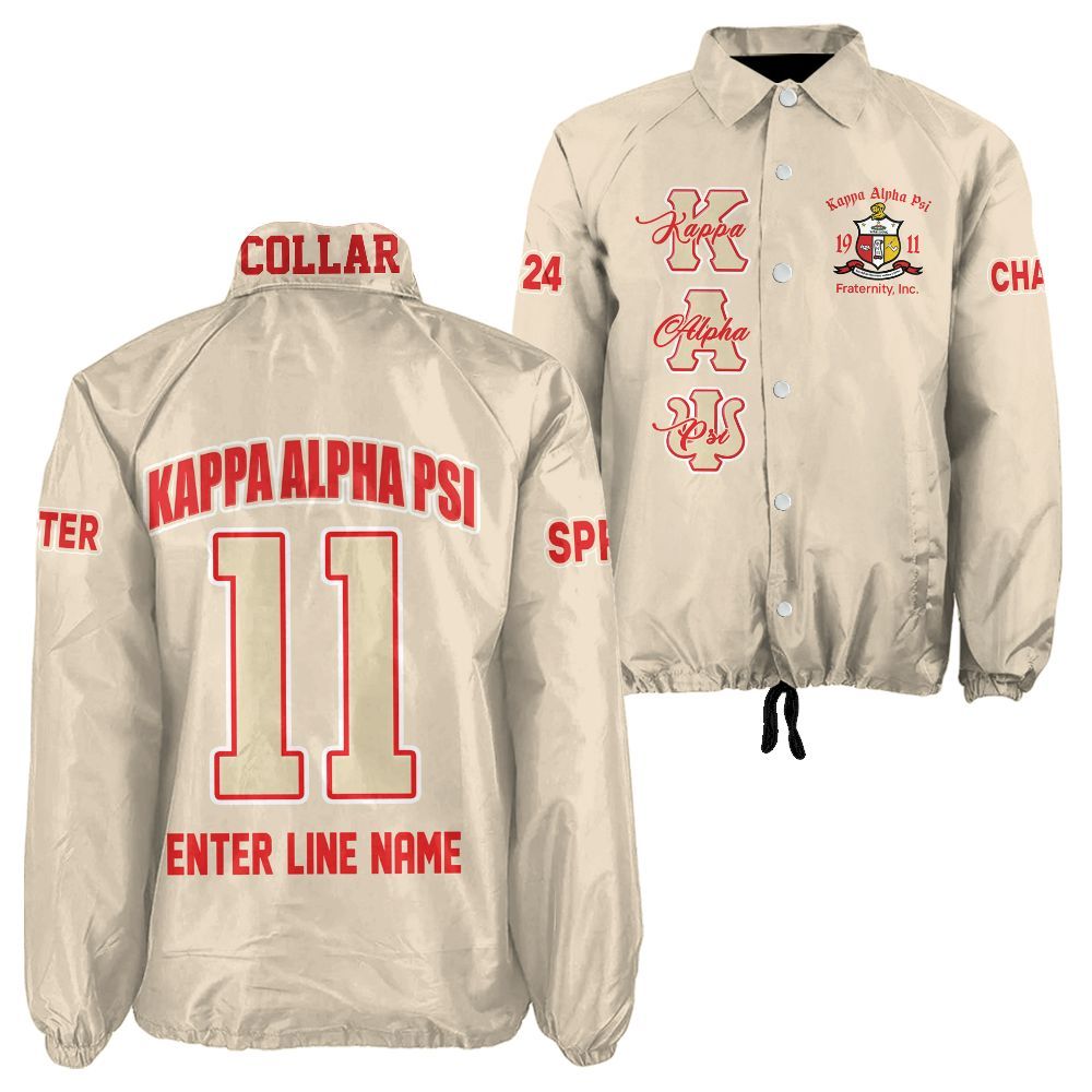 Ireishprint ΚΑΨ Custom Line Crossing Jacket, Personalized Krimson Kream ΚΑΨ Jacket Fraternity Crossing Jacket