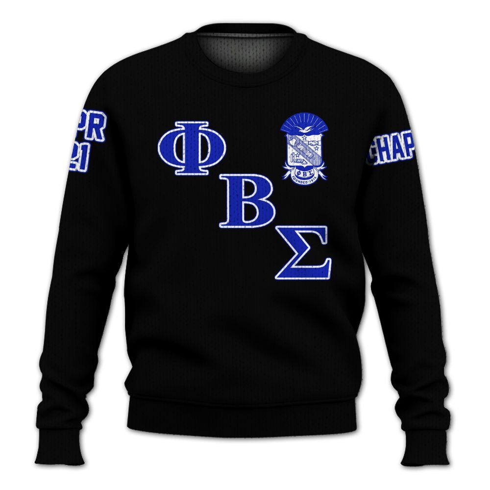 Ireishprint Phi Beta Sigma Custom Chapter Shirt, Personalized Dove Black Royal Blue Shirt Phi Beta Sigma Fraternity Knitted Sweater