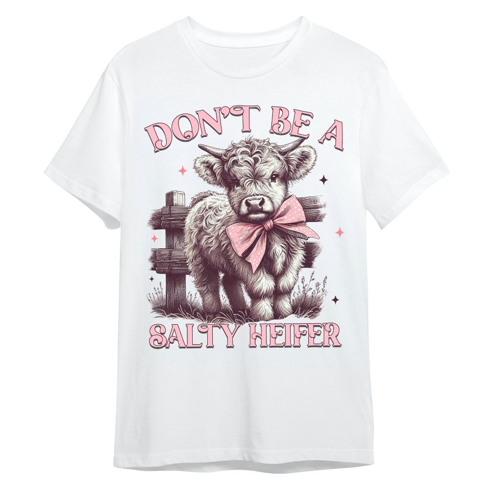 Amare Box Cow Farm Shirt, Don't Be A Salty Heifer, Cute Cow, Cow Shirt, Farm Shirt, Cow Girl. Cow Lover, Retro Gift Shirt For Farmer Unisex Shirt
