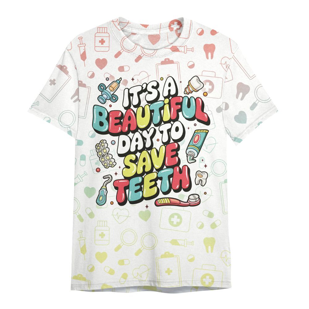 Amare Box Dental Shirt, Day To Save Teeth, Dential Assistant, Dental Hygienist, Dental Office, Dental Life, Gift Shirt For Dentist All Over Print Unisex Shirt