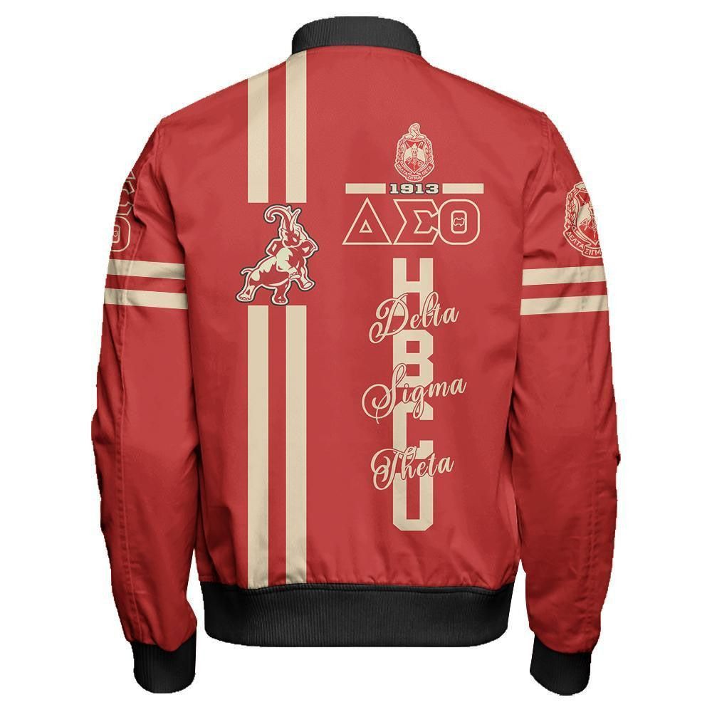 HBCU Delta Sigma Theta Elephant Sleeve Zip Bomber Jacket