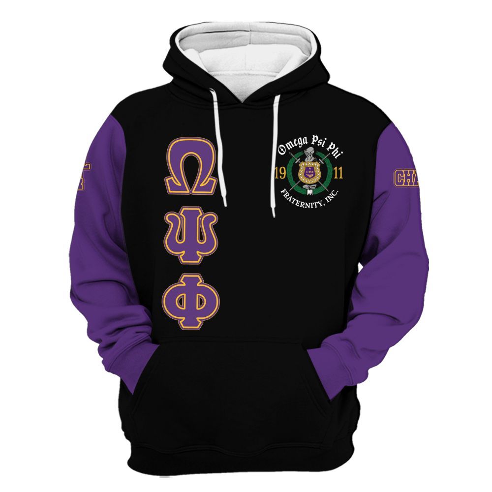 Ireishprint ΩΨΦ Custom Chapter Shirt, Personalized Black Shirt ΩΨΦ Fraternity Hoodie