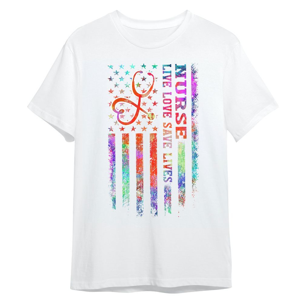 Amare Box Nurse Shirt, Nurse Live Love Save Lives, Nurse American Flag, Gift For Male Man, Gift For Nurse Unisex Shirt