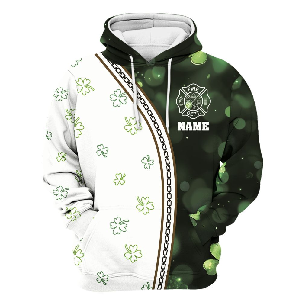 Amare Box Firefighter Shirt, ST Patrick's Day, Irish Firefighter, Rescue Heroes, Firefighter Apparel, Custom Name Gift Shirt For Man Unisex Hoodie