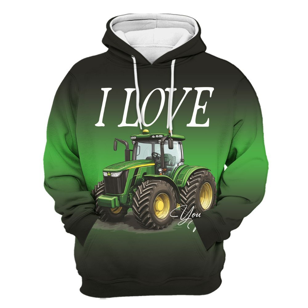 Amare Box Farm Tractor Shirt, Never Too Old To Play With Tractors, Custom Name, Tractor Clipart, Vintage Tractor, Gift For Loves Farmer Unisex Hoodie