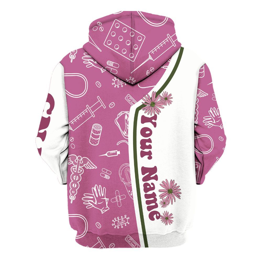 Amare Box Nurse Shirt, CNA Vibes, Custom Name Shirt, CNA Stuff, Nurse Coquette, Flower Clipart, Gift For CNA Unisex Hoodie