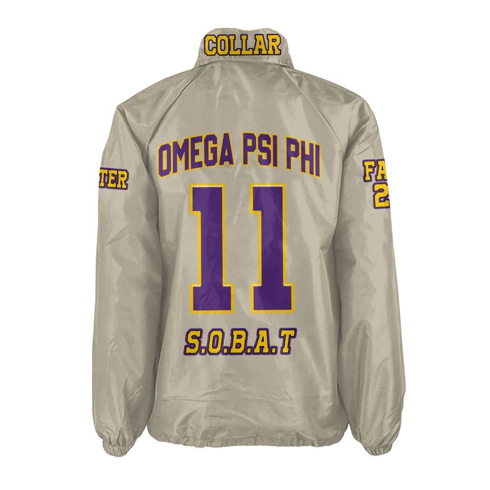 Ireishprint ΩΨΦ Custom Line Crossing Jacket, Personalized Cream Jacket ΩΨΦ 1911 Fraternity Crossing Jacket