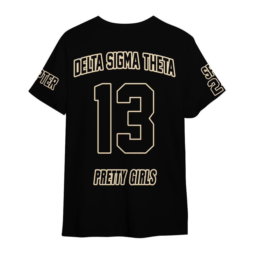 Ireishprint Delta Sigma Theta Custom Chapter Shirt, Personalized Black Cream Shirt Delta Sigma Theta Sorority Shirt