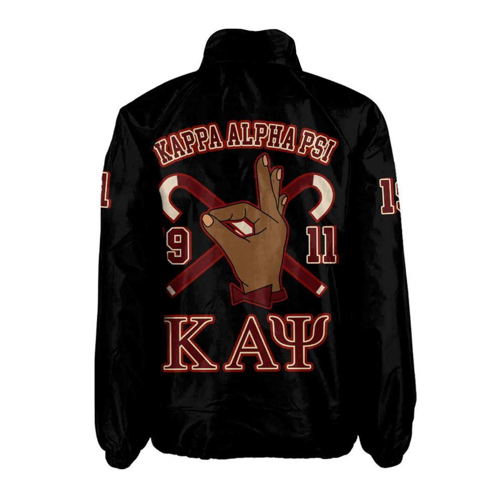 Ireishprint ΚΑΨ Crossing Jacket, Hand Sign Black Jacket ΚΑΨ Fraternity Crossing Jacket
