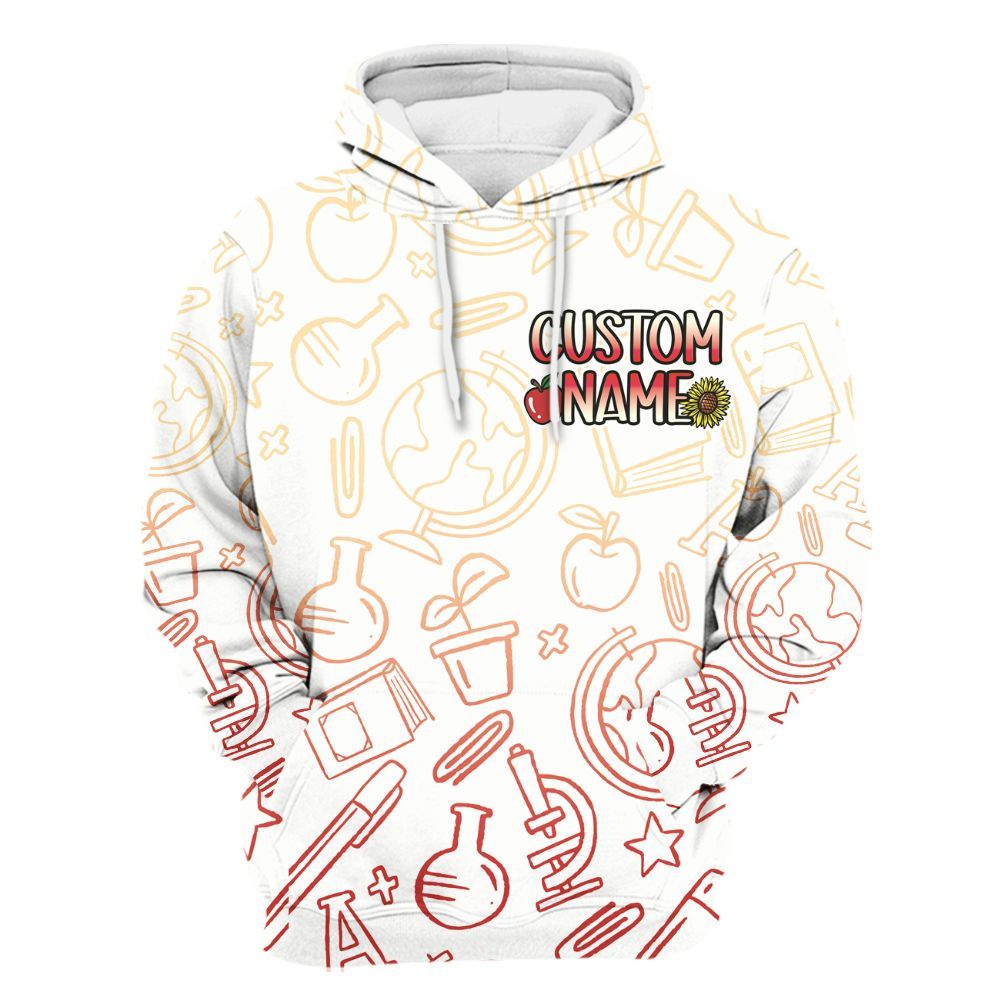 Amare Box Teacher Shirt, Best Teacher Ever, Teacher Life, Teacher Humor, School Themed, Hand Drawing Custom Name Gift Shirt For Teacher Unisex Hoodie