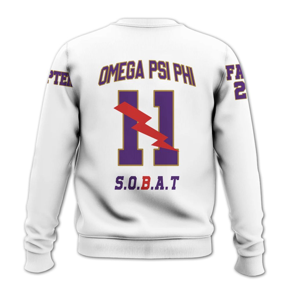 Ireishprint ΩΨΦ Custom Chapter Shirt, Personalized White Sleeves Shirt Omega 1911 ΩΨΦ Fraternity Sweatshirt