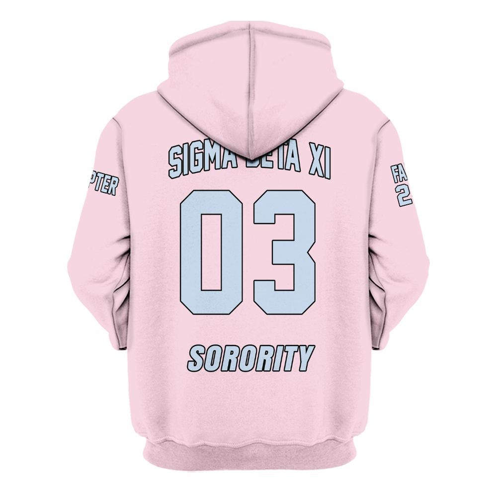 Ireishprint Sigma Beta Xi Custom Chapter Shirt, Personalized Pink Shirt Sigma Beta Xi Sorority Hoodie