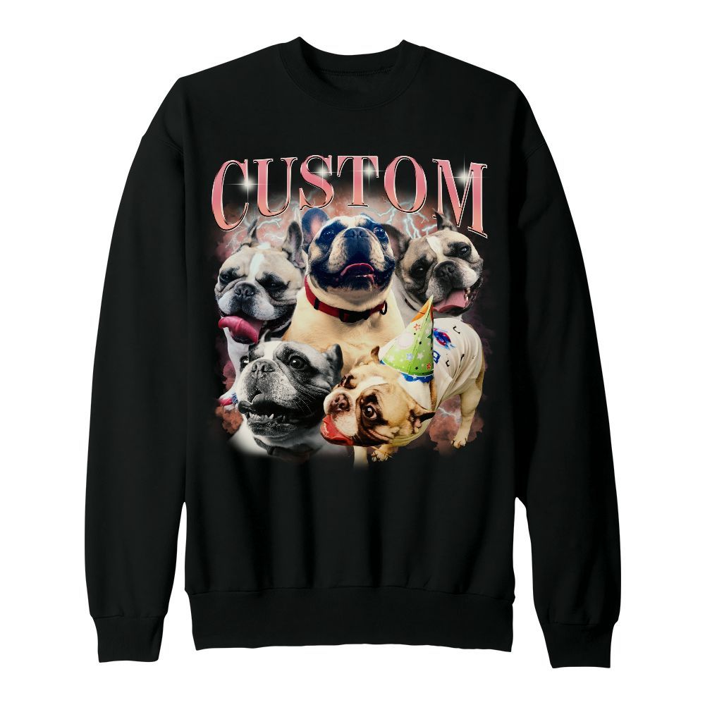 Amare Box Custom Dog Cat Bootleg Shirt, Custom Your Photo Bootleg Rap Tee Retro Pet Bootleg Unisex Sweatshirt