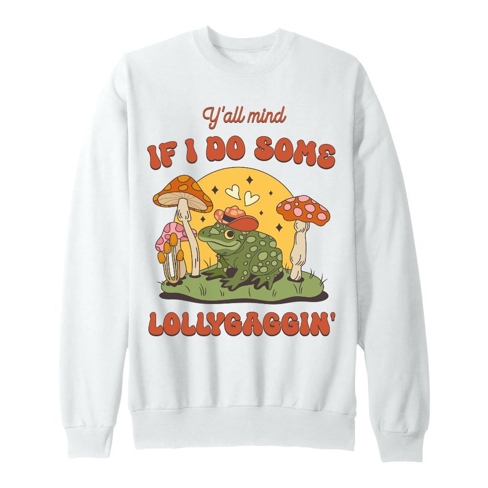 Amare Box Funny Frog Shirt, Cowboy Frog Cottagecore, Floral Flower Frog Graphic 90 Bootleg Unisex Sweatshirt