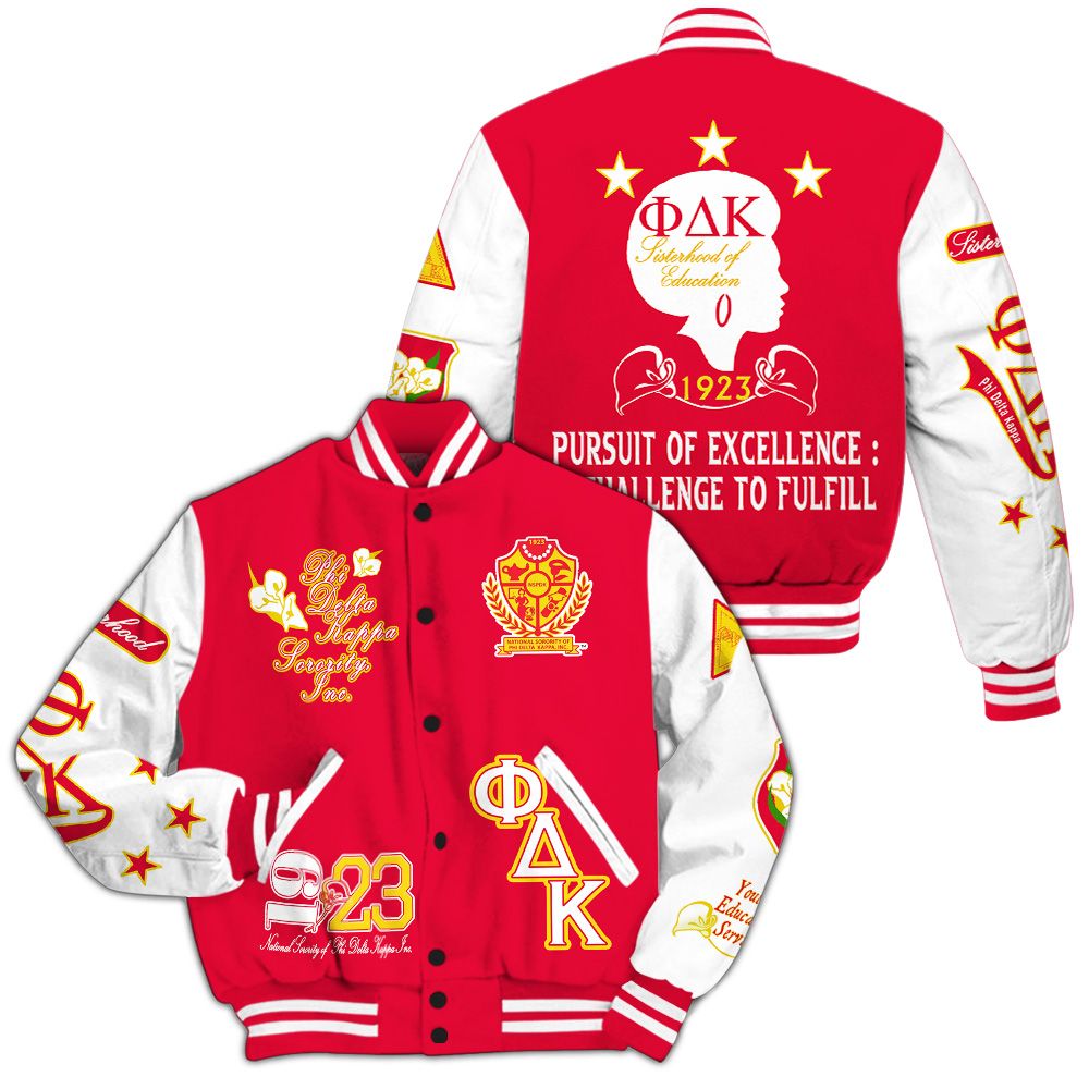 Ireishprint Phi Delta Kappa Varsity Jacket, Phi Delta Kappa Education Sisterhood 1923 Sorority Jacket