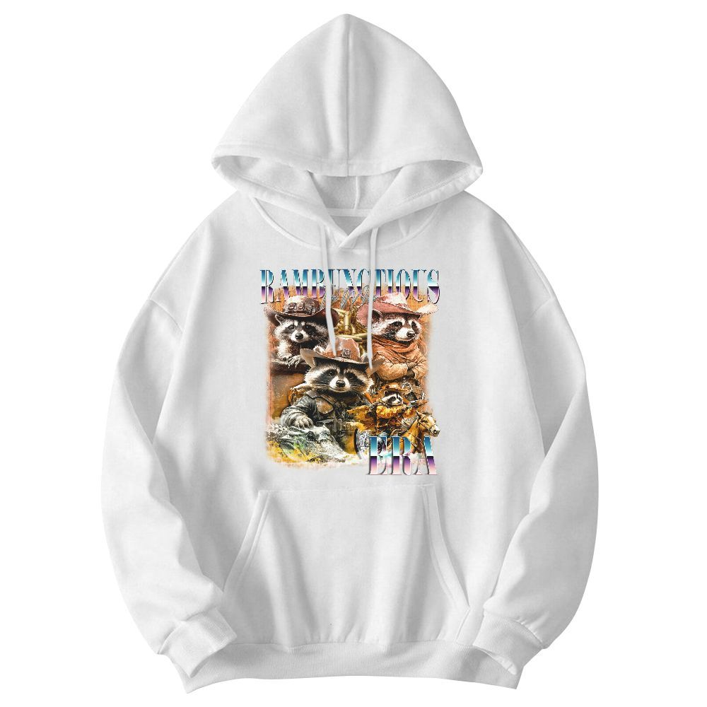 Amare Box Retro In My Rambunctious Era Shirt, Funny Cowboy Cowboy Raccoon West Country Cute Unisex Hoodie