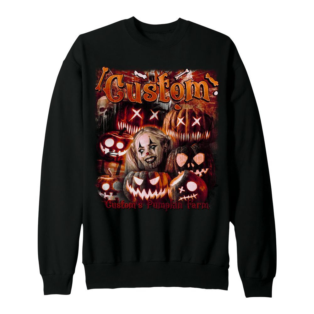 Amare Box Custom Your Own Halloween Bootleg 90s Custom Name, Face Shirt, Retro Vintage Halloween Girl Unisex Sweatshirt
