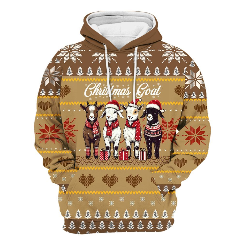 Amare Box Christmas Goat Shirt, Christmas Farm, Cute Goat, Country Farm Christmas, Holiday Christmas Unisex Gift Shirt Unisex Hoodie