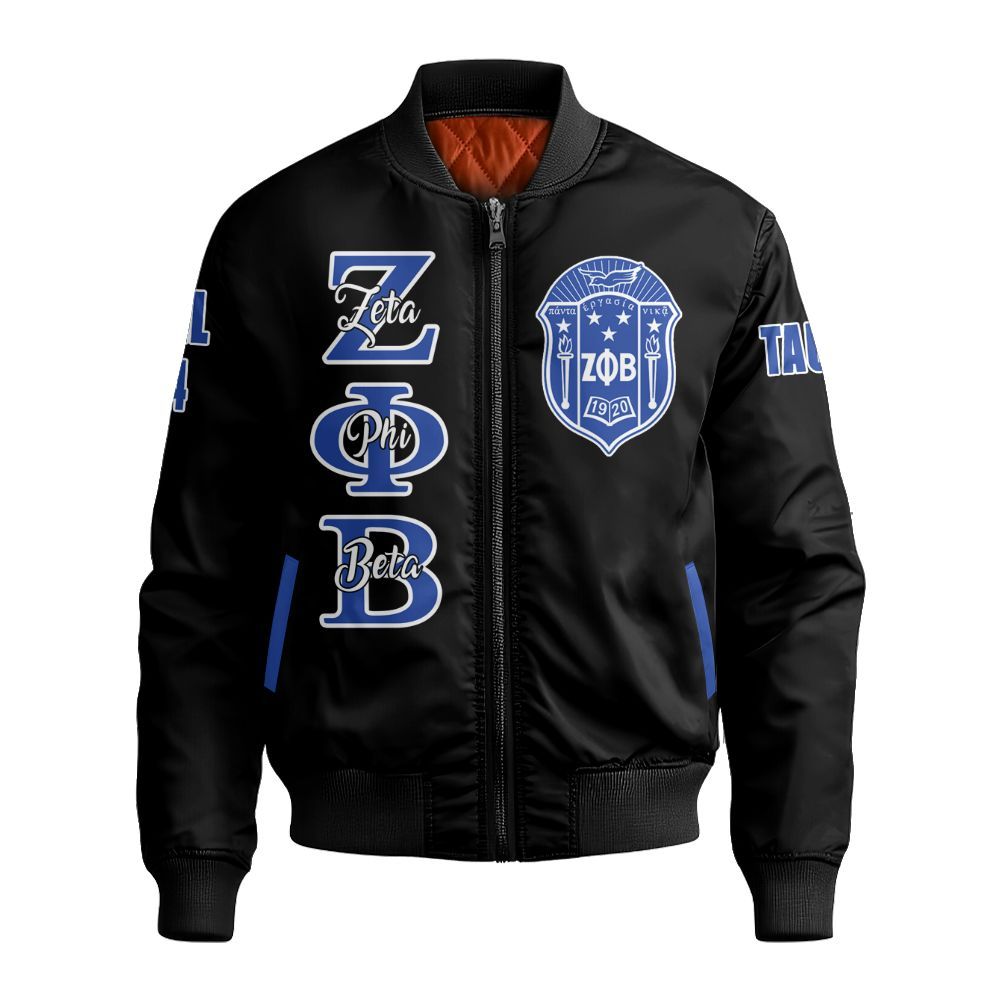 Ireishprint Zeta Phi Beta Custom Chapter Varsity Jacket, Personalized Black Varsity Jacket Zeta Phi Beta Sorority Bomber Jacket