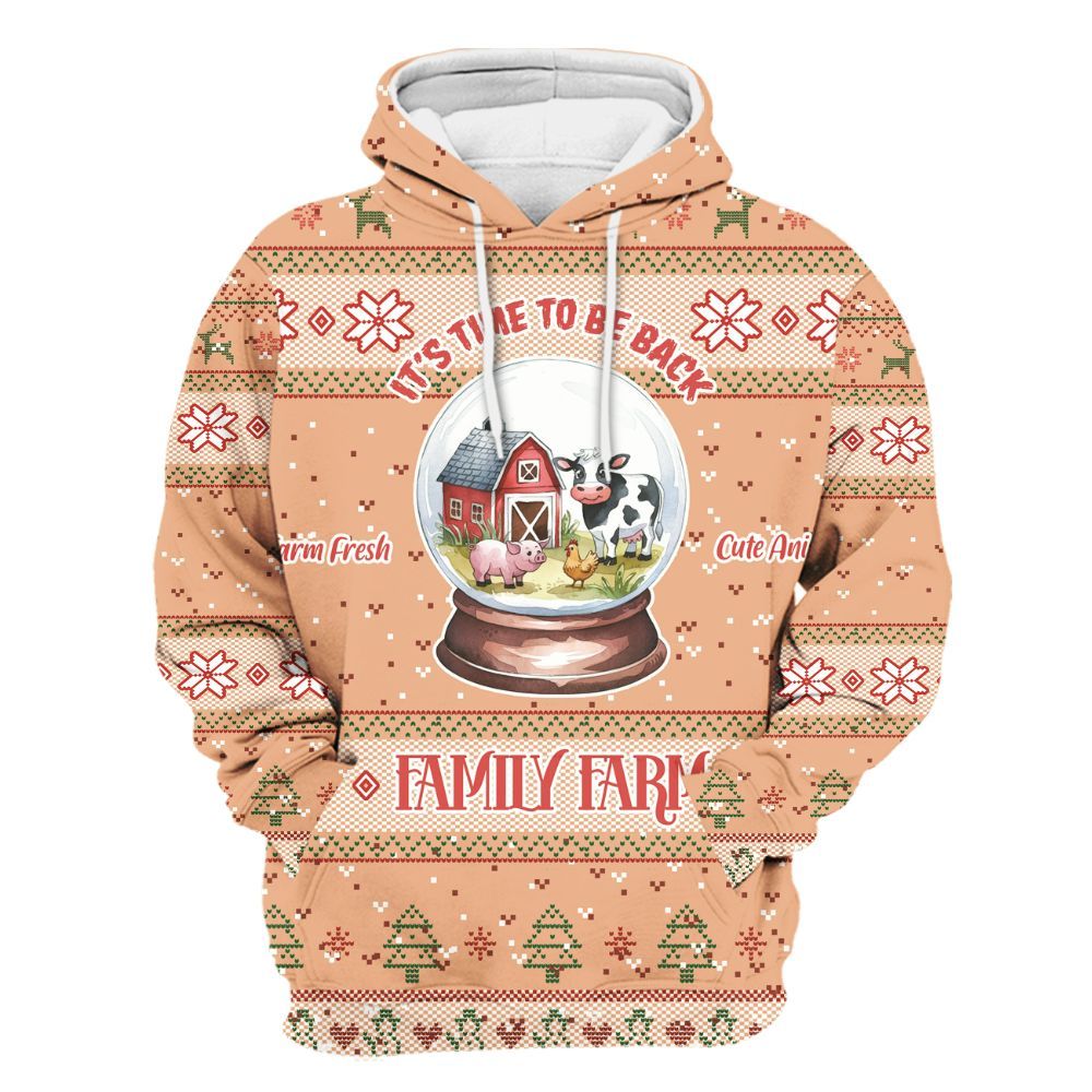 Amare Box Farm Shirt, Farm Animal, It's Time To Be Back Family Farm, Christmas Farm, Cute Animal, Christmas Unisex Gift Shirt For Farmer Unisex Hoodie