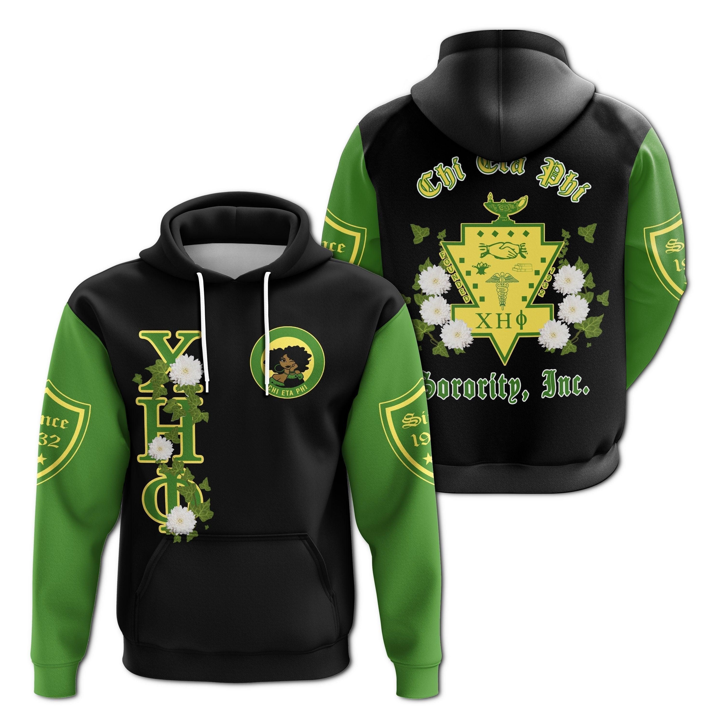 African Hoodie - Chi Eta Phi White Chrysanthemum Pullover