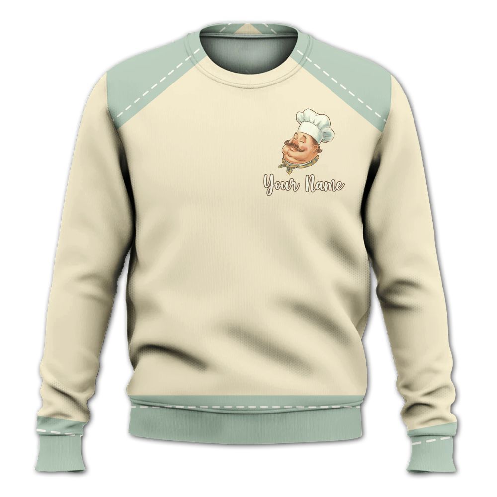 Amare Box Cooking Shirt, Celestials Vintage Moon Chef, Funny Cook, Chef Shirt, Baking Shirt, Cook Lover, Custom Name Gift Shirt For Chef Knitted Sweater