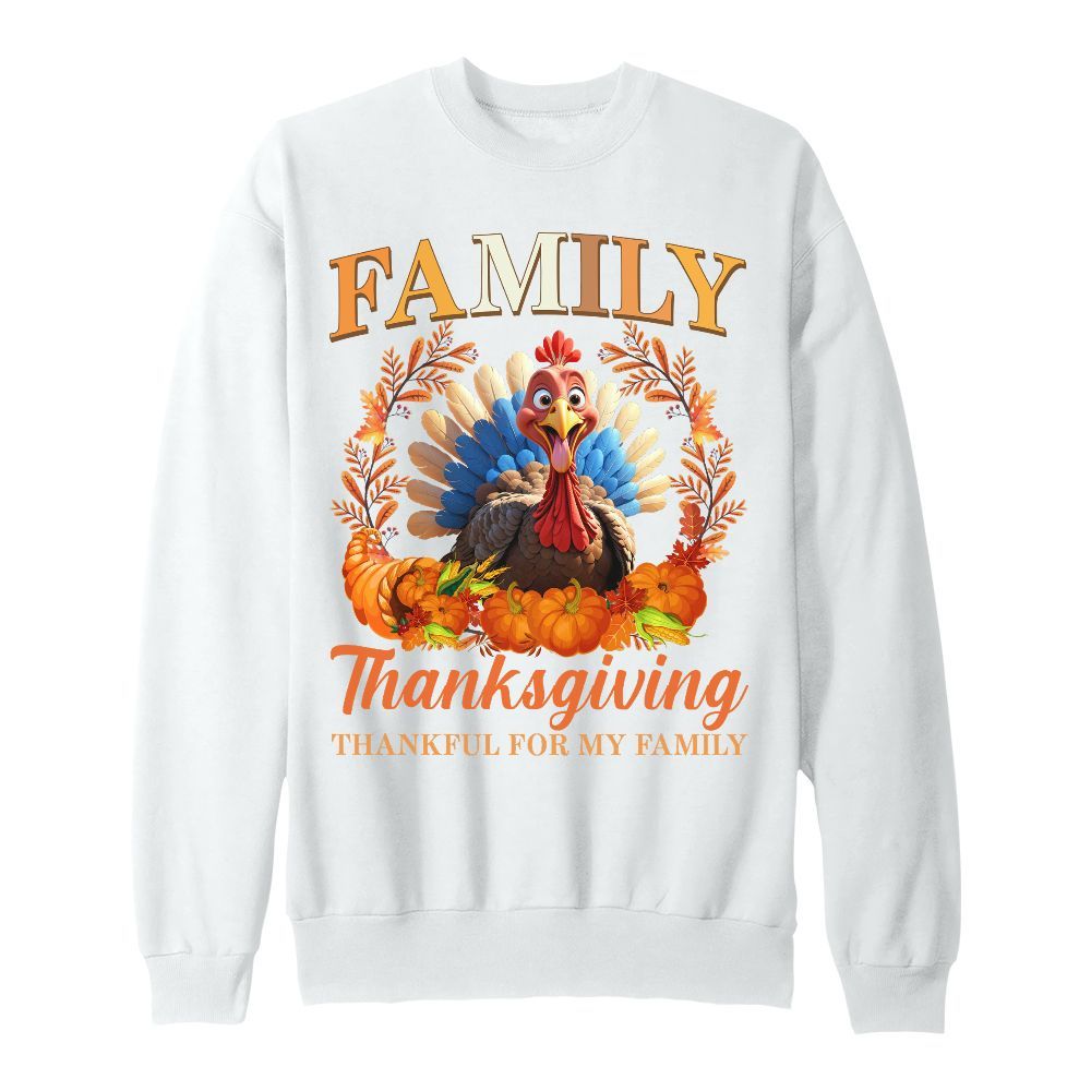 Amare Box Thanksgiving Shirt, Thanksgiving 2024 Thankful For My Family Group Autumn Turkey Gift For Fan Unisex Sweatshirt