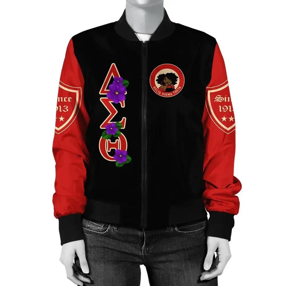 Africa Zone Jacket - Delta Sigma Theta Violet Bomber Jacket J09