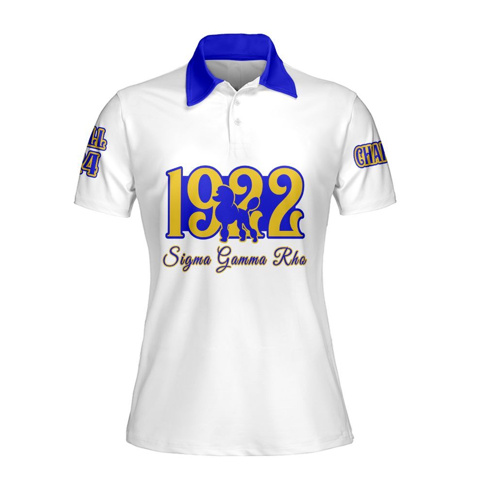 Ireishprint Sigma Gamma Rho Custom Chapter Polo Shirt, Personalized Sigma Gamma Rho Poodle Polo Shirt Sigma Gamma Rho Sorority Polo Shirt