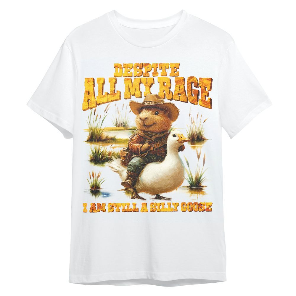 Amare Box Funny Capybara Goose Meme Shirt, Despite All My Rage I Am Still A Silly Goose Gift For Fan Unisex Shirt