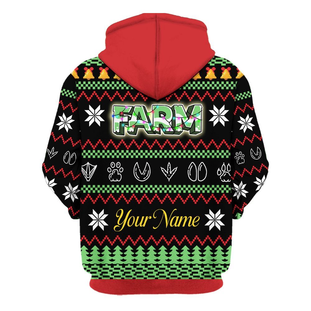 Amare Box Farm Shirt Dear Santa I'm Always At Farm, Christmas Santa, Farm X-mas, Christmas Unisex Custom Name Gift Shirt For Farmer Unisex Hoodie