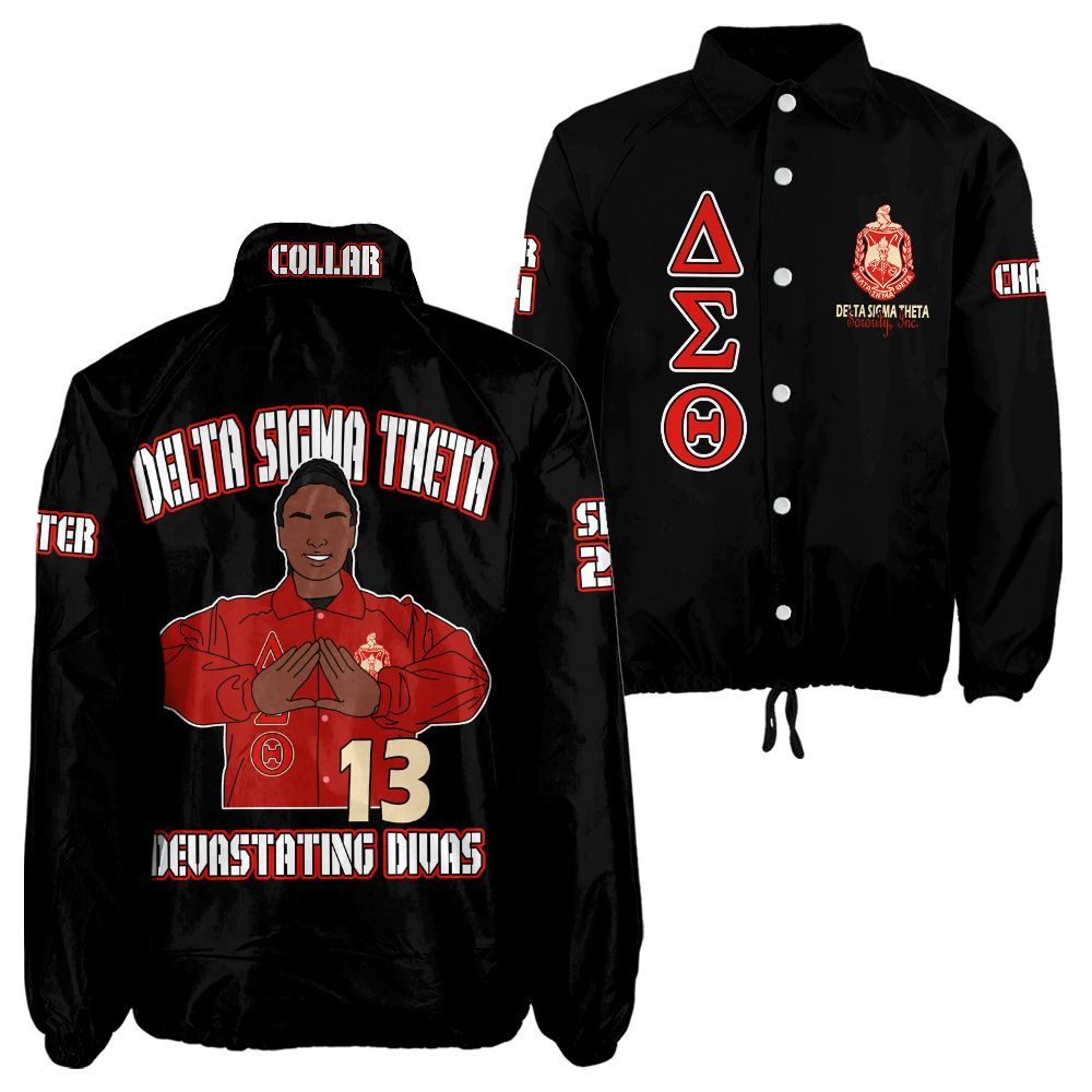 Ireishprint Delta Sigma Theta Custom Line Crossing Jacket, Personalized Black Jacket Delta Sigma Theta 1913 Sorority Crossing Jacket