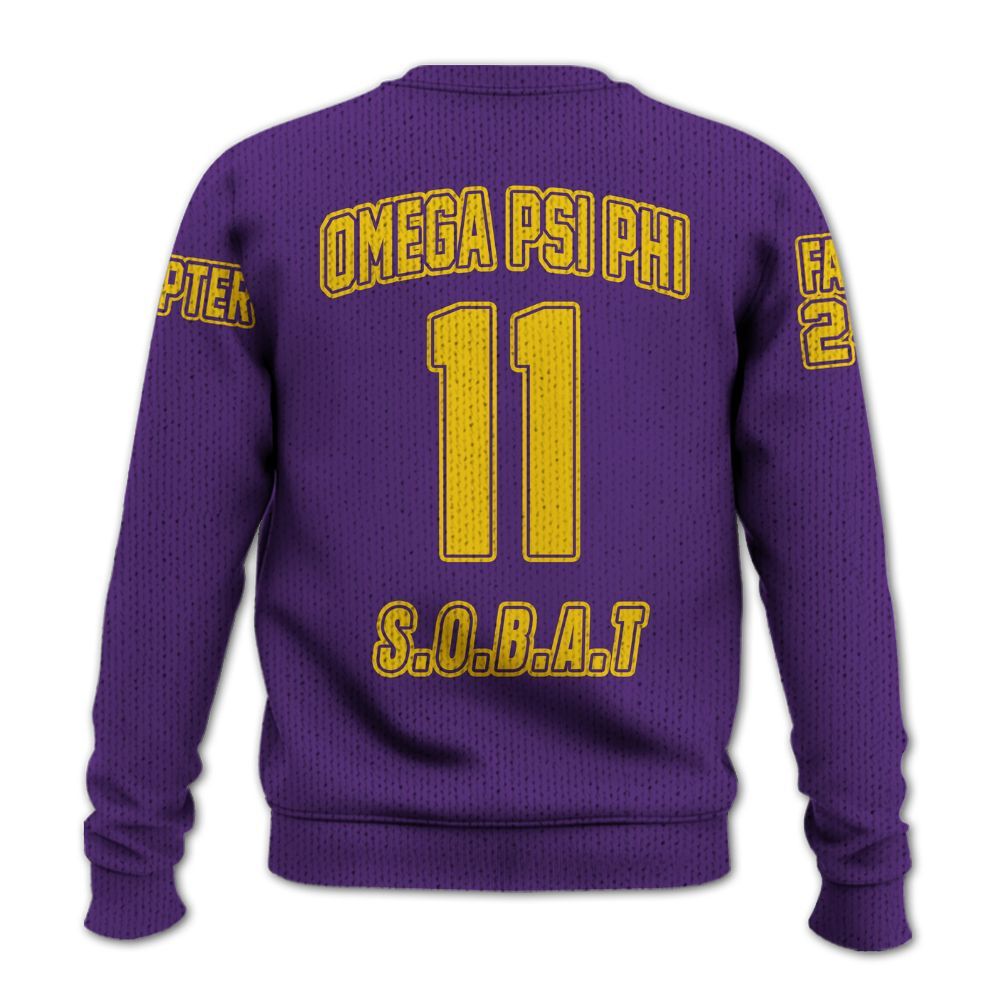 Ireishprint ΩΨΦ Custom Chapter Shirt, Personalized Purple Shirt ΩΨΦ Fraternity Knitted Sweater