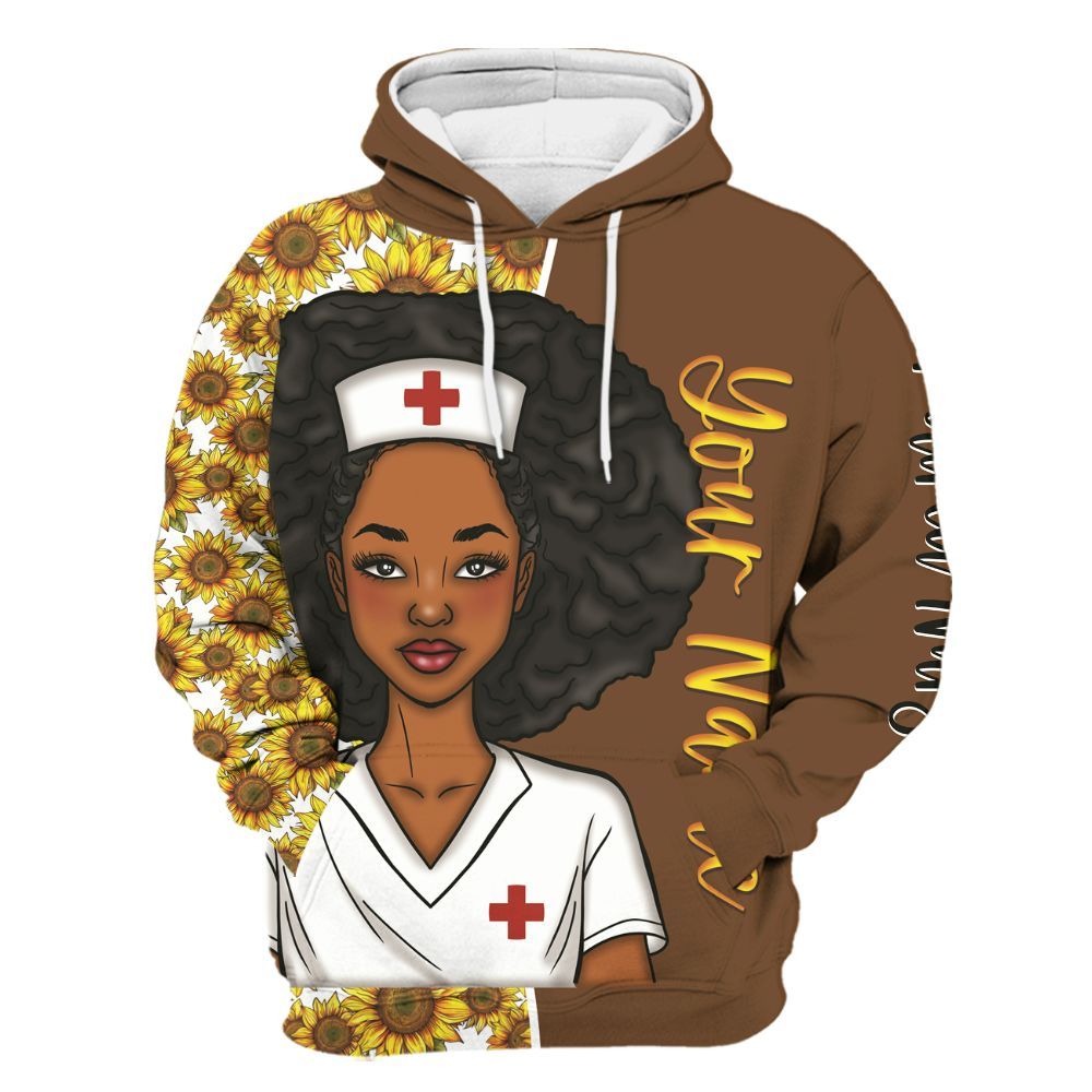 Amare Box Nurse Shirt, Being A Nurse, Custom Name Shirt, Retired Nurse, Black Nurse, Nurse Sunflower, Nurse Clipart, Gift For Nurse Unisex Hoodie