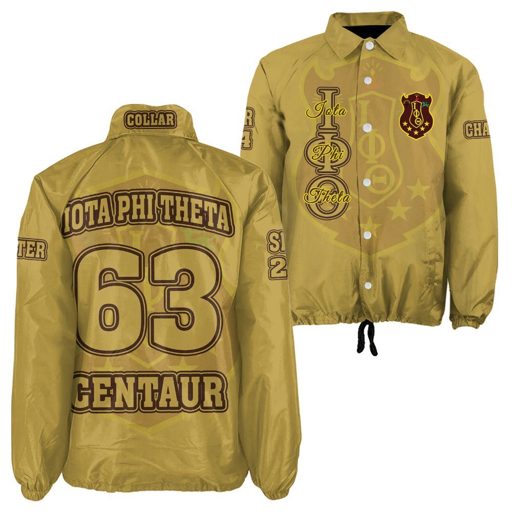 Ireishprint Iota Phi Theta Custom Line Crossing Jacket, Personalized 1963 Gilded Gold Jacket Iota Phi Theta Fraternity Crossing Jacket
