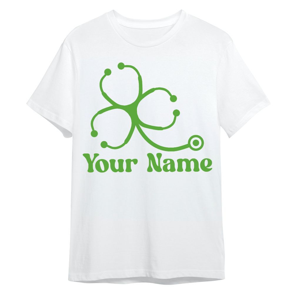 Amare Box Nurse Shirt, Nurse Clover, Clover Stethoscope, Custom Name, Nurse St Patrick's Day, Gift For Nurse, Gift For St Patrick's Day Unisex Shirt