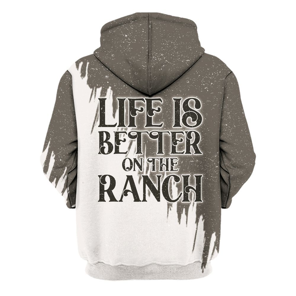 Amare Box Cow Farm Shirt, Life Is Better On The Ranch, Dairy Cow, Cow Shirt, Farm Shirt, Cow Lover, Vintage Gift Shirt For Farmer Unisex Hoodie