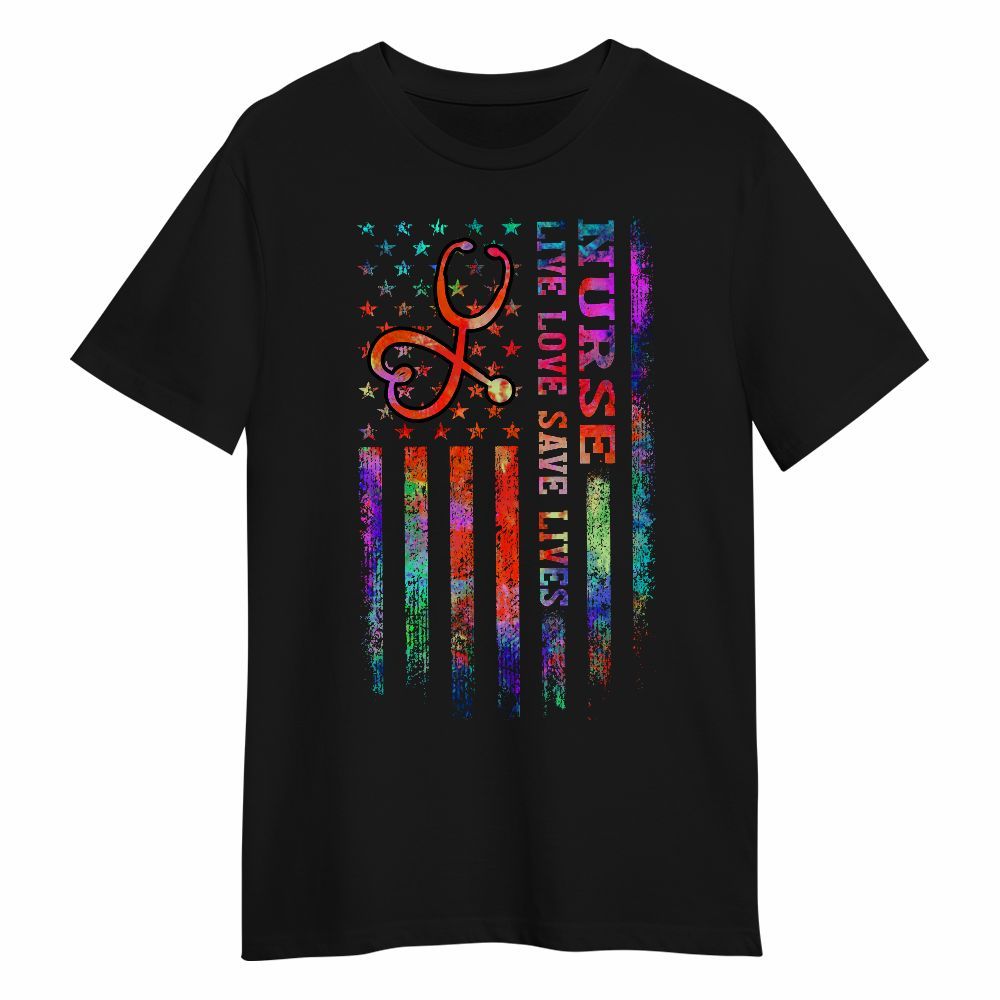 Amare Box Nurse Shirt, Nurse Live Love Save Lives, Nurse American Flag, Gift For Male Man, Gift For Nurse Unisex Shirt