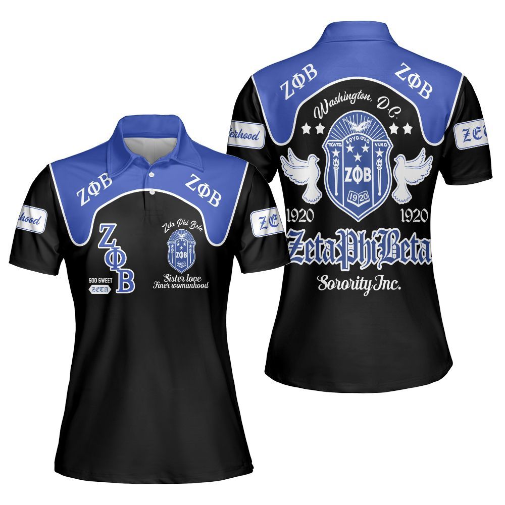Ireishprint Zeta Phi Beta Polo Shirt, Zeta Phi Beta Style Z Phi B 1920 Dove Curve Style 1913 Sorority Polo Shirt