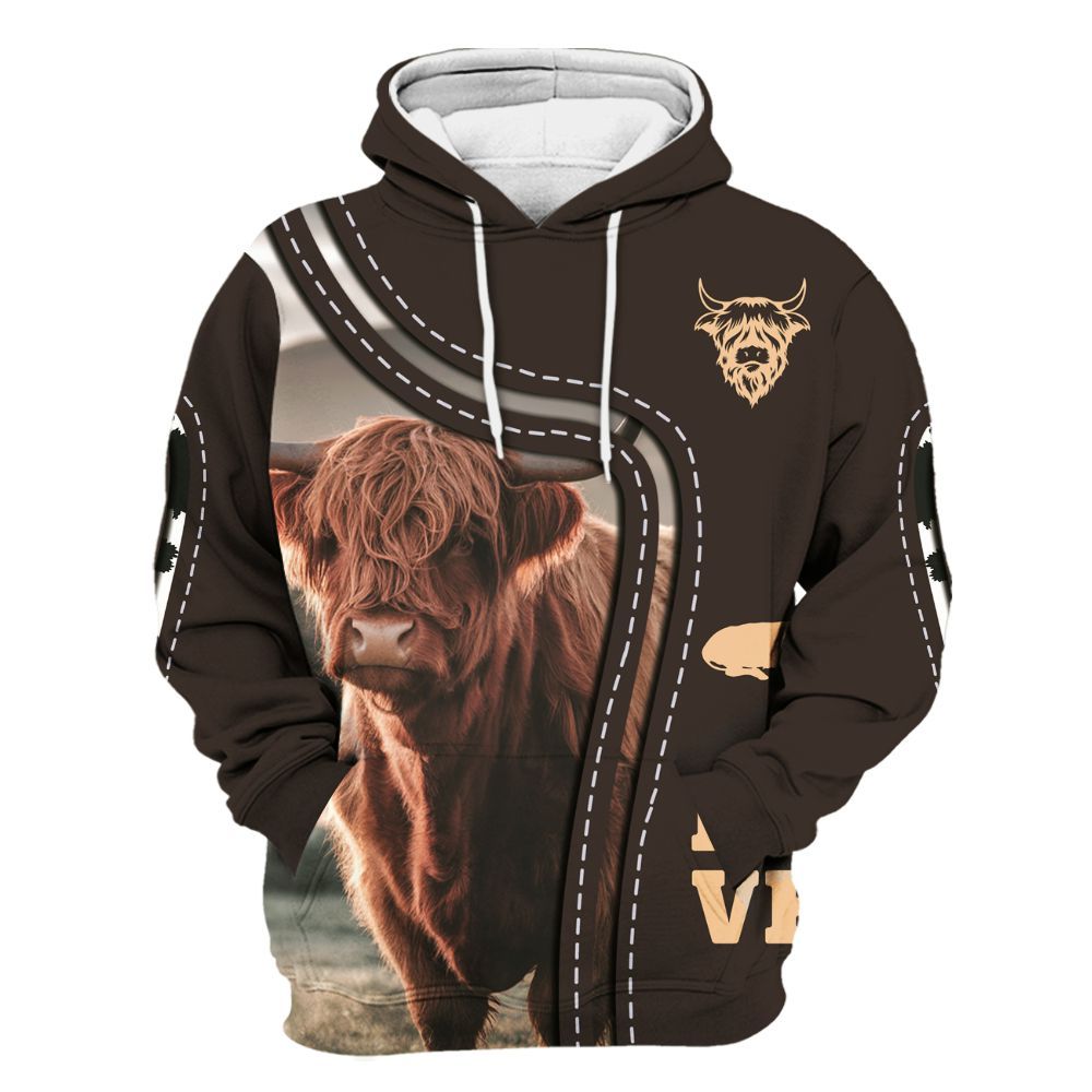 Amare Box Cow Farm Shirt, Vintage Highland Cow, Highland Cow, Cute Cow, Cow Shirt, Farm Shirt, Cow Lover, Custom Name Gift Shirt For Farmer Unisex Hoodie