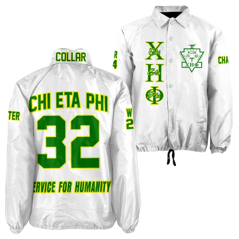 Ireishprint Chi Eta Phi Custom Line Crossing Jacket, Personalized White Line Jacket Chi Eta Phi Sorority Crossing Jacket