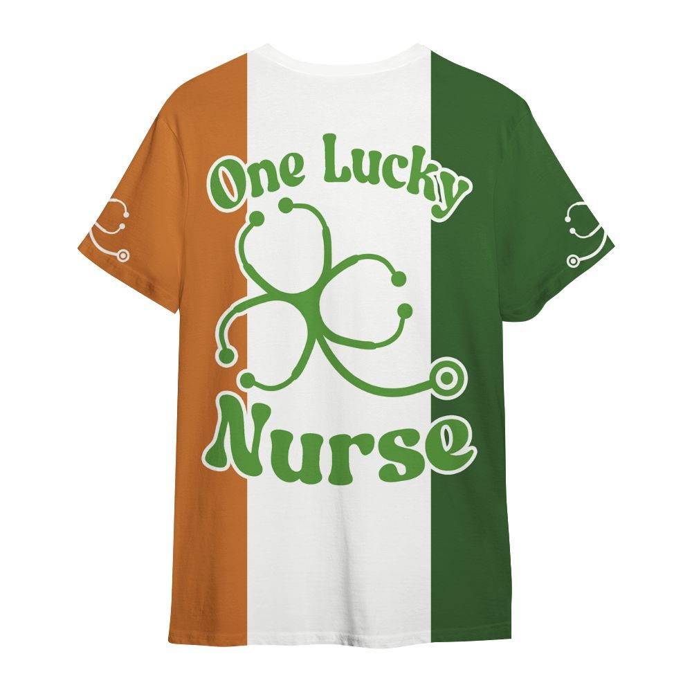 Amare Box Nurse Shirt, One Lucky Nurse, Custom Name, Patrick's Day, Gift For Nurse, Gift For Patrick's Day All Over Print Unisex Shirt