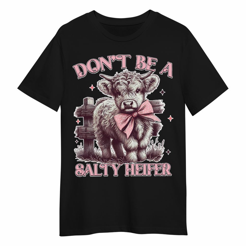 Amare Box Cow Farm Shirt, Don't Be A Salty Heifer, Cute Cow, Cow Shirt, Farm Shirt, Cow Girl. Cow Lover, Retro Gift Shirt For Farmer Unisex Shirt