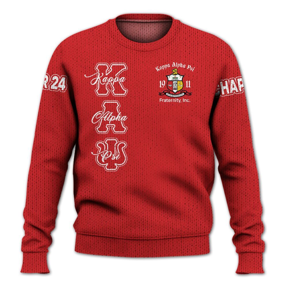 Ireishprint ΚΑΨ Custom Chapter Shirt, Personalized Krimson Red Shirt Since 1911 Fraternity Knitted Sweater