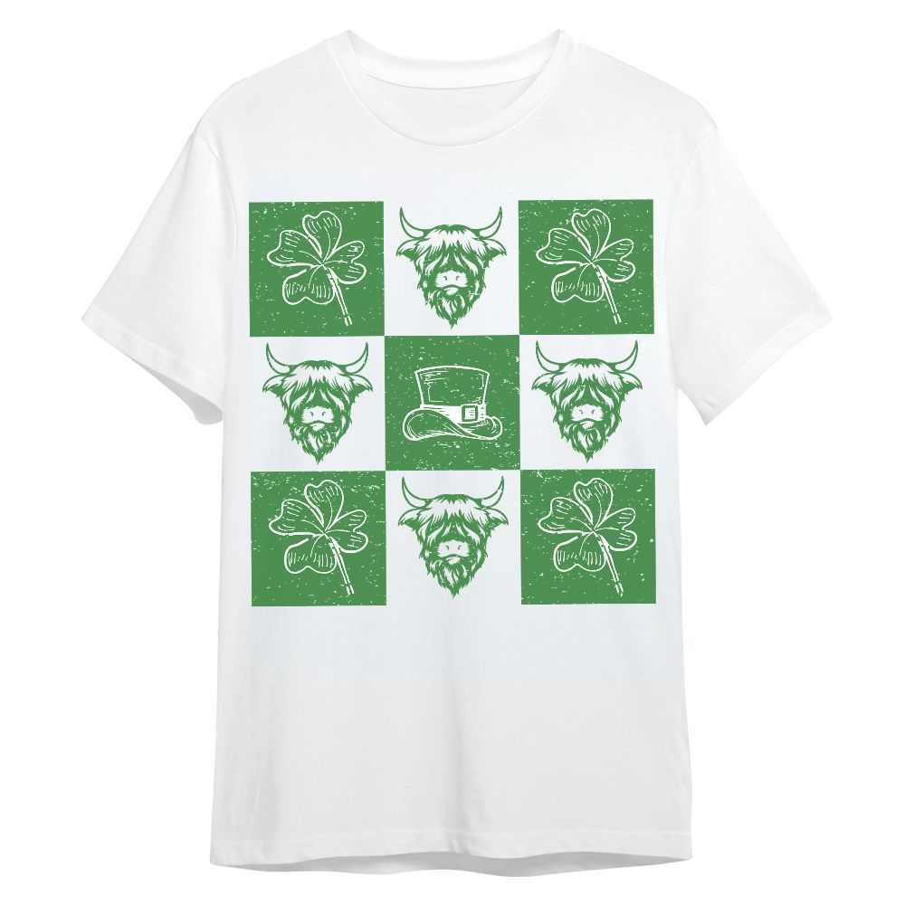 Amare Box Cow Farm Shirt, ST Patrick's Day Cow, Retro Checkered, Lucky Shirt, Vintage Shirt, Cow Shirt, Holiday Gift For Cow Lover Unisex Shirt