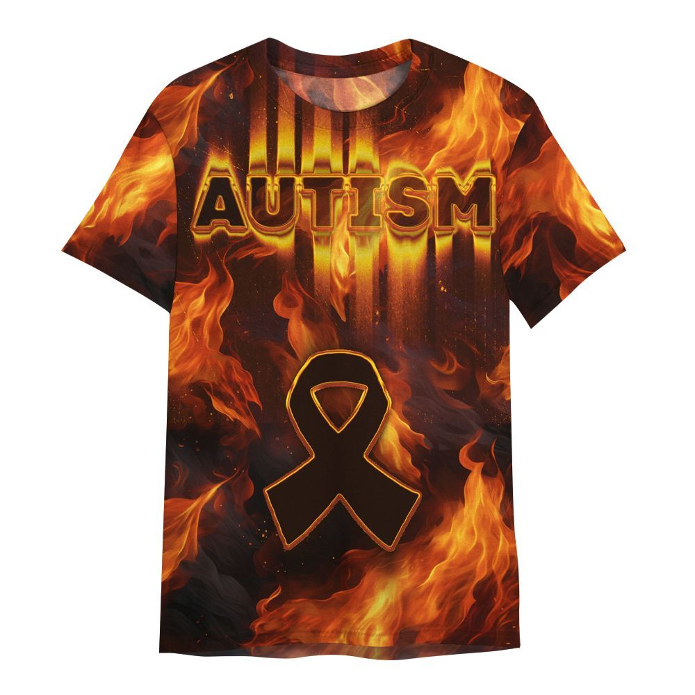 Amare Box Fire Autism Autism Awareness Shirt, Mental Heath Special Education All Over Print Unisex Shirt